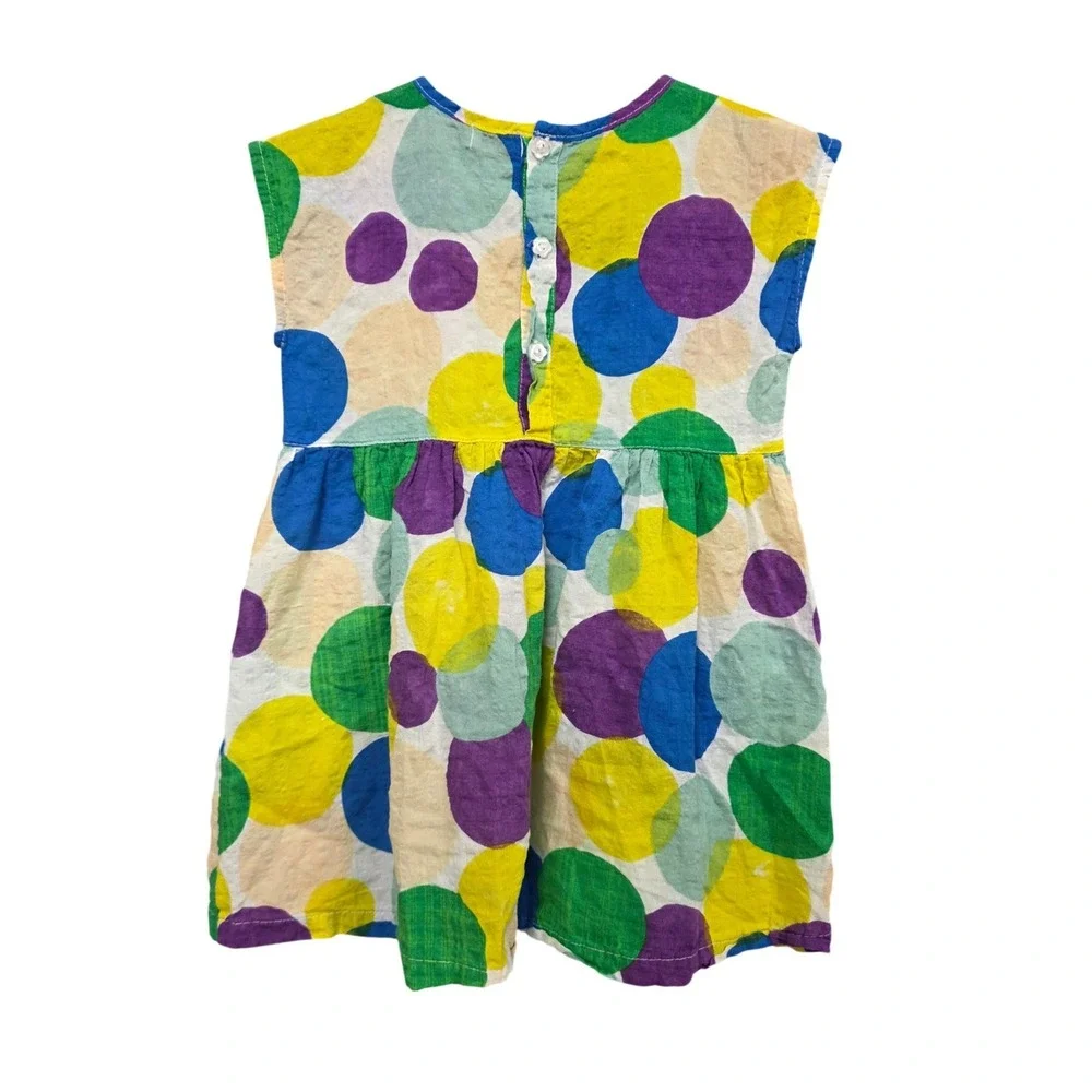 Lucky Wang nyc Dress Girls Size 3 Multicolor Polka Dot Bright Colorful Designer